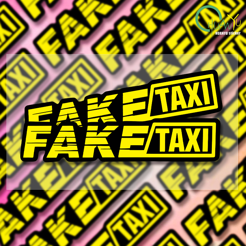 Yellow Fake Taxi Logo Pvc Wate - Motorcycle Gear Logo ulasan dan harga