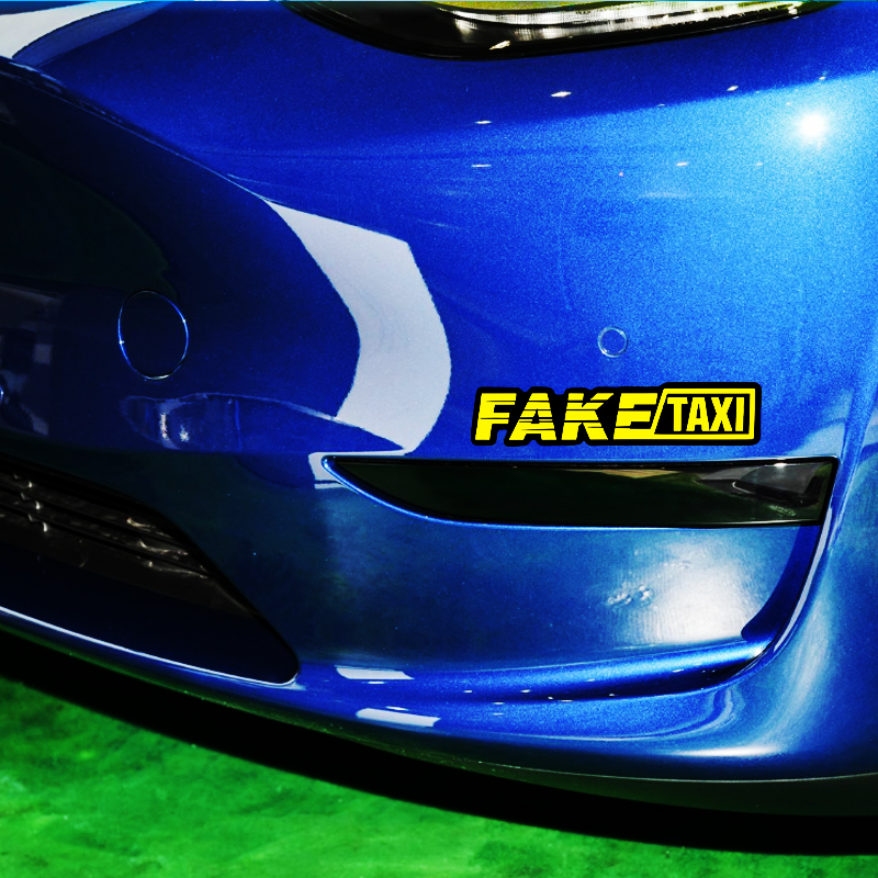 Yellow Fake Taxi Logo Pvc Wate - Motorcycle Gear Logo ulasan dan harga
