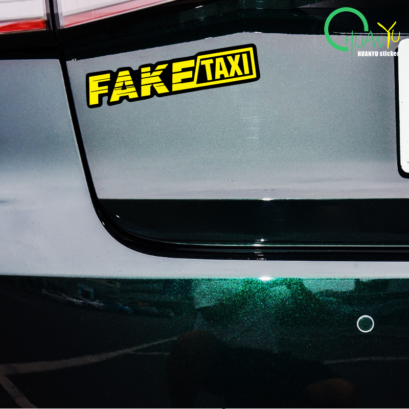 Yellow Fake Taxi Logo Pvc Wate - Motorcycle Gear Logo ulasan dan harga